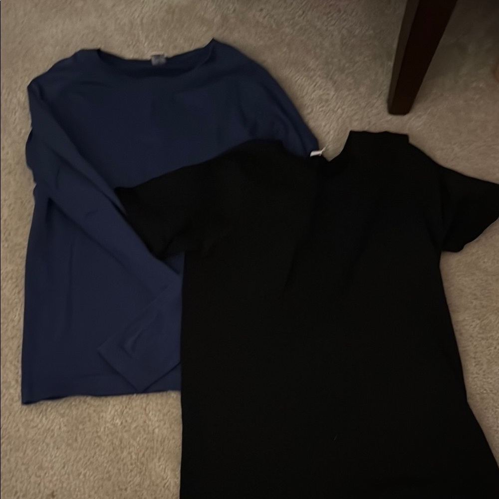 Black and Blue Long Sleeve Tops